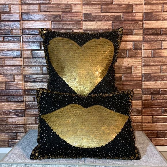 Jonathan Adler Accents Johnathan Adler Black Heart Lips Pillows Poshmark